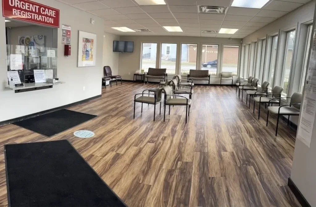 Adrian Urgent Care waiting area and registration desk